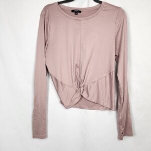 Zobha Women's Yoga Long Sleeve Twist Top Purple Size Large L Soft Athletic